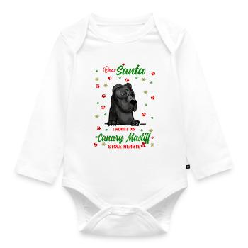 Kanarischer Mastiff Hund Weihnachten Hunderasse - Baby Bio-Langarm-Body - Weiß - Vorne