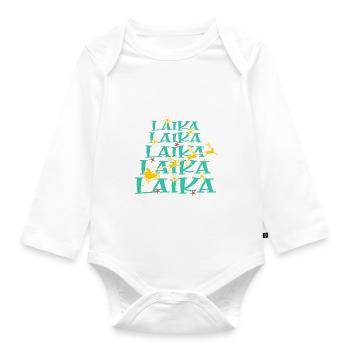 Laika Hund Weihnachten Hunderasse - Baby Bio-Langarm-Body - Weiß - Vorne