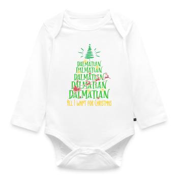 Dalmatiner Hund Weihnachten Hunderasse - Baby Bio-Langarm-Body - Weiß - Vorne
