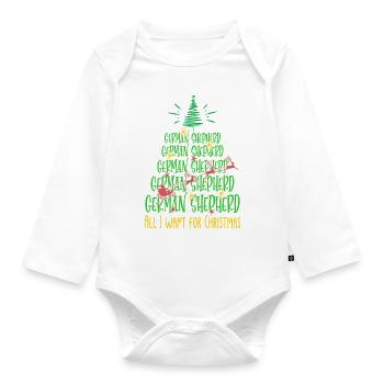 Deutscher Schäferhund Hund Weihnachten Hunderasse - Baby Bio-Langarm-Body - Weiß - Vorne