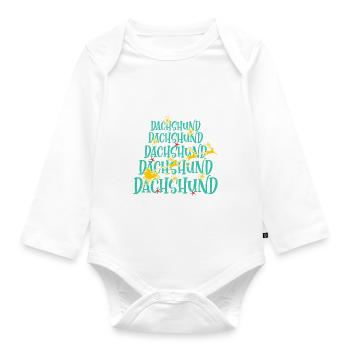 Dackel Hund Weihnachten Hunderasse - Baby Bio-Langarm-Body - Weiß - Vorne
