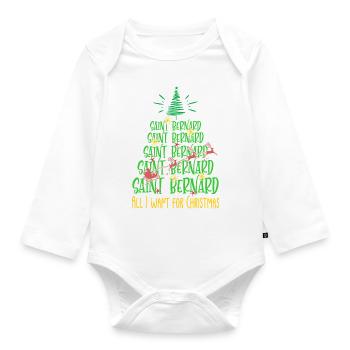 Bernhardiner Hund Weihnachten Hunderasse - Baby Bio-Langarm-Body - Weiß - Vorne