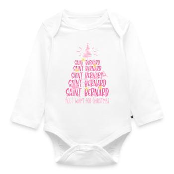 Bernhardiner Hund Weihnachten Hunderasse - Baby Bio-Langarm-Body - Weiß - Vorne