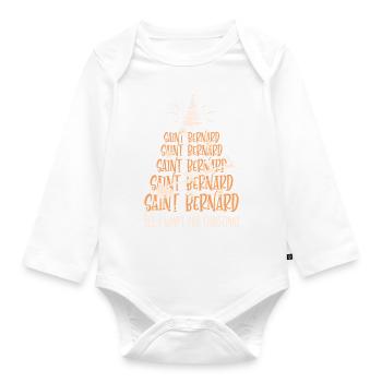 Bernhardiner Hund Weihnachten Hunderasse - Baby Bio-Langarm-Body - Weiß - Vorne