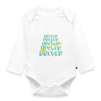 Drever Hund Weihnachten Hunderasse - Baby Bio-Langarm-Body - Weiß - Vorne