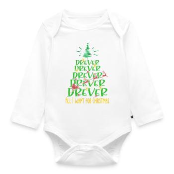 Drever Hund Weihnachten Hunderasse - Baby Bio-Langarm-Body - Weiß - Vorne