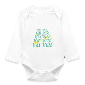 Kai Ken Hund Weihnachten Hunderasse - Baby Bio-Langarm-Body - Weiß - Vorne