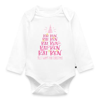 Kai Ken Hund Weihnachten Hunderasse - Baby Bio-Langarm-Body - Weiß - Vorne