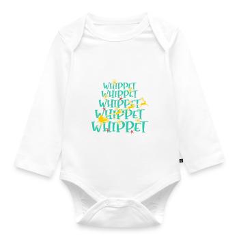 Whippet Hund Weihnachten Hunderasse - Baby Bio-Langarm-Body - Weiß - Vorne