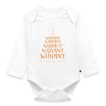 Whippet Hund Weihnachten Hunderasse - Baby Bio-Langarm-Body - Weiß - Vorne