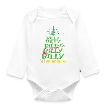 Billy Hund Weihnachten Hunderasse - Baby Bio-Langarm-Body - Weiß - Vorne