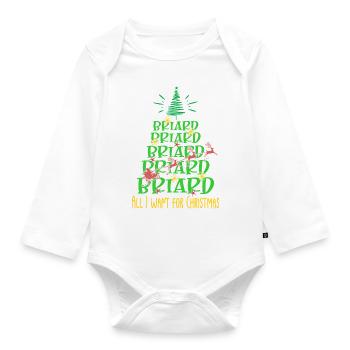 Briard Hund Weihnachten Hunderasse - Baby Bio-Langarm-Body - Weiß - Vorne