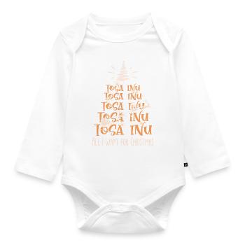 Tosa Inu Hund Weihnachten Hunderasse - Baby Bio-Langarm-Body - Weiß - Vorne
