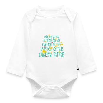 Englisch Setter Hund Weihnachten Hunderasse - Baby Bio-Langarm-Body - Weiß - Vorne