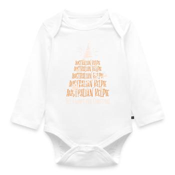 Australischer Kelpie Hund Weihnachten Hunderasse - Baby Bio-Langarm-Body - Weiß - Vorne