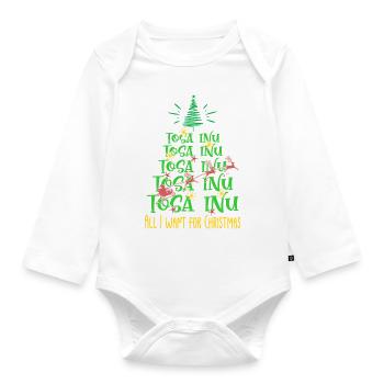 Tosa Inu Hund Weihnachten Hunderasse - Baby Bio-Langarm-Body - Weiß - Vorne