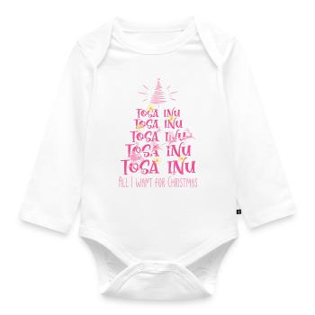 Tosa Inu Hund Weihnachten Hunderasse - Baby Bio-Langarm-Body - Weiß - Vorne