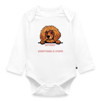 Ohne Poodle ist alles doof - Baby Bio-Langarm-Body - Weiß - Vorne