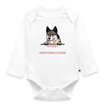 Ohne Sibirischer Laika ist alles doof - Baby Bio-Langarm-Body - Weiß - Vorne
