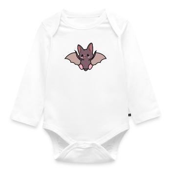 Komi la chauve-souris - Body Bébé bio manches longues - blanc - Devant