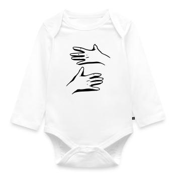 hug - Organic Longsleeve Baby Bodysuit - white - Front