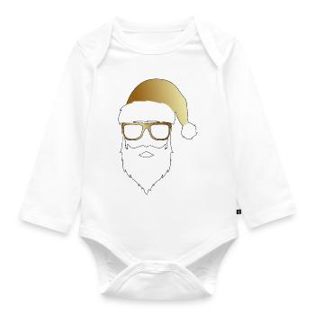 Weihnachtsmann - Baby Bio-Langarm-Body - Weiß - Vorne