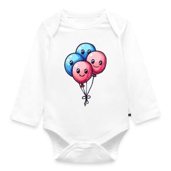 Balloons for children - Organic Longsleeve Baby Bodysuit - white - Front