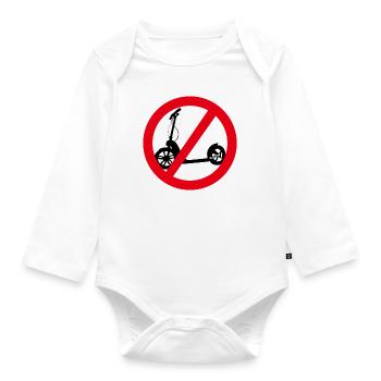 No anti-scootering allowed - Organic Longsleeve Baby Bodysuit - white - Front