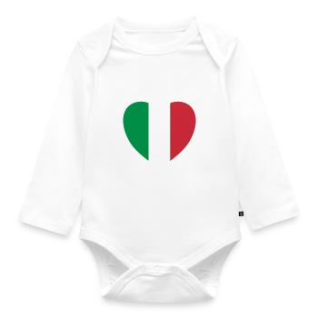 Coeur italien - Body Bébé bio manches longues - blanc - Devant