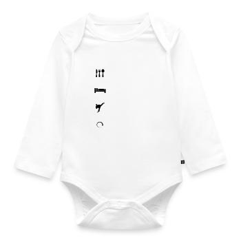 Eat. Sleep. Karate. Repeat. - Organic Longsleeve Baby Bodysuit - white - Front