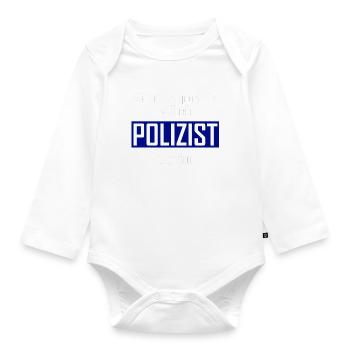 Wenn ich groß bin, will ich POLIZIST werden - Baby Bio-Langarm-Body - Weiß - Vorne