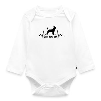 Chihuahua - Baby Bio-Langarm-Body - Weiß - Vorne