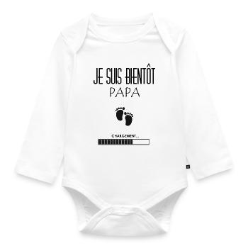 Je suis bientôt Papa - Body Bébé bio manches longues - blanc - Devant