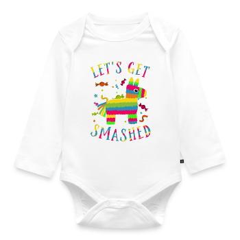 Let's Get Smashed Pinata - Organic Longsleeve Baby Bodysuit - white - Front