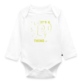 Sternzeichen Löwe - Baby Bio-Langarm-Body - Weiß - Vorne