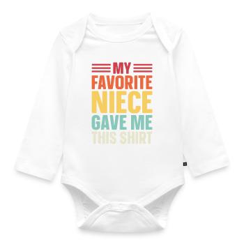 Meine Lieblingsnichte Hat Mir Das Geschenkt - Baby Bio-Langarm-Body - Weiß - Vorne