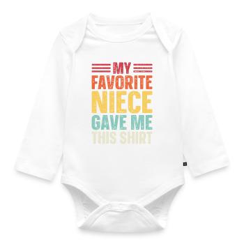 Meine Lieblingsnichte Hat Mir Das Geschenkt - Baby Bio-Langarm-Body - Weiß - Vorne