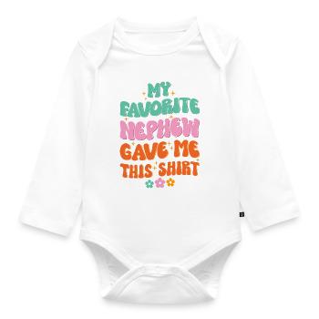 Mein Lieblingsneffe hat mir das geschenkt - Baby Bio-Langarm-Body - Weiß - Vorne