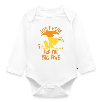 Juste ici pour les Big Five - Body Bébé bio manches longues - blanc - Devant