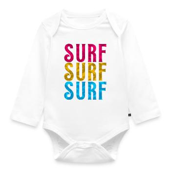 SURF SURF SURF - Baby Bio-Langarm-Body - Weiß - Vorne