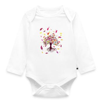 Arbre de Vie,Arbre de Vie,Feuilles, Automne - Body Bébé bio manches longues - blanc - Devant