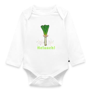Helauch,helau, carnaval, poireau, costume, célébrer - Body Bébé bio manches longues - blanc - Devant