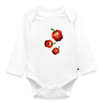 habaneros,piment, trio,habanero, visage - Body Bébé bio manches longues - blanc - Devant