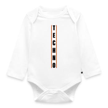 Techno - Body Bébé bio manches longues - blanc - Devant
