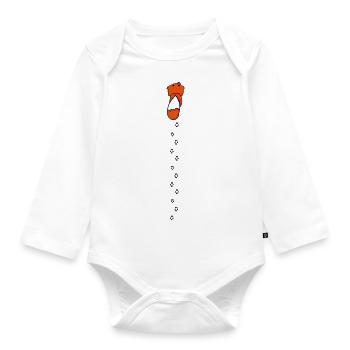 Fuchs mit Spuren - Baby Bio-Langarm-Body - Weiß - Vorne