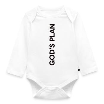 God GOD'S Plan Jesus - Organic Longsleeve Baby Bodysuit - white - Front