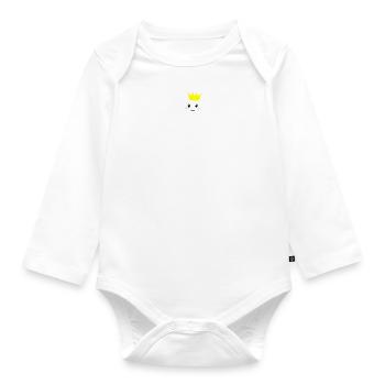 Tooth with crown - Organic Longsleeve Baby Bodysuit - white - Front