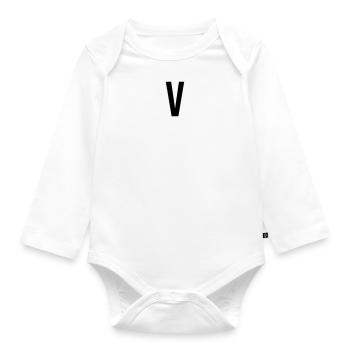 Letter A Name Gift Present bachelor - Organic Longsleeve Baby Bodysuit - white - Front