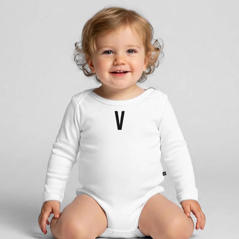 Letter A Name Gift Present bachelor Organic Longsleeve Baby Bodysuit