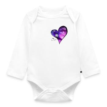 Home Erde Welt Herz Eineerde - Baby Bio-Langarm-Body - Weiß - Vorne
